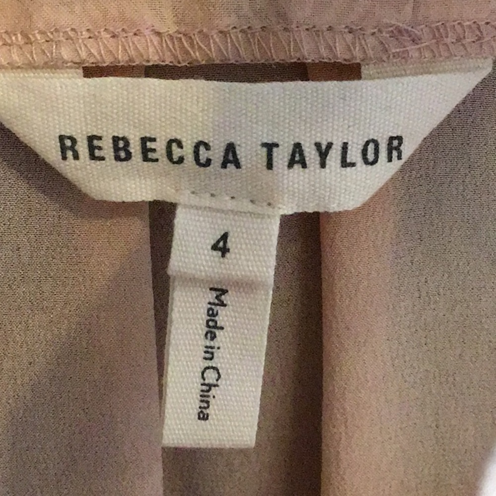 Rebecca Taylor Blush Silk embellished size 4 Shirt - Picture 7 of 11